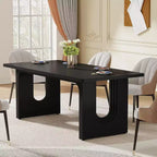 Table à manger moderne Lantine pour 6 personnes, grande table de cuisine de 180 cm avec base piédestal en bois, pour cuisine, salle à manger, salon