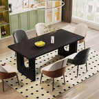 Table à manger moderne Lantine pour 6 personnes, grande table de cuisine de 180 cm avec base piédestal en bois, pour cuisine, salle à manger, salon