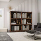 Bibliothèque à 3 étagères en bois expresso, 120 cm de hauteur, AndMakers