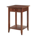 HomeStock 26 in.H Brown Color Rectangle Wood Table Top End Table 1 -piece