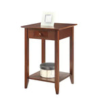 HomeStock Table d'appoint rectangulaire en bois, couleur marron, 66 cm de haut, 1 pièce