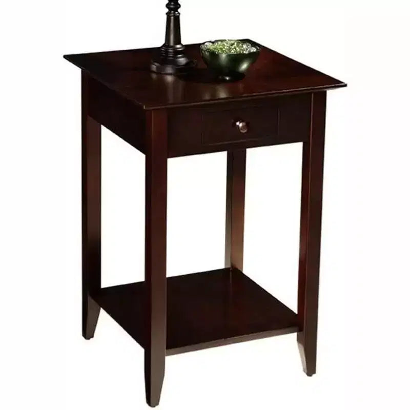 HomeStock Table d'appoint rectangulaire en bois, couleur marron, 66 cm de haut, 1 pièce