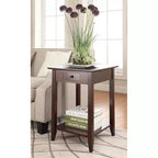 HomeStock Table d'appoint rectangulaire en bois, couleur marron, 66 cm de haut, 1 pièce