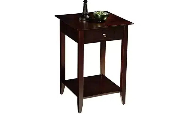 HomeStock Table d'appoint rectangulaire en bois, couleur marron, 66 cm de haut, 1 pièce