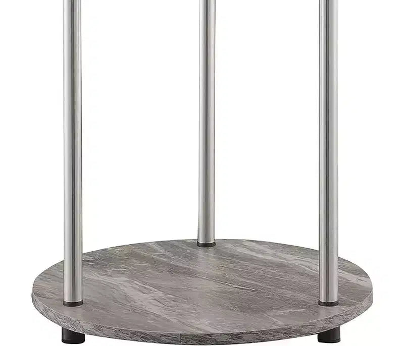 HomeStock Table d'appoint ronde en métal gris de 55,88 cm de hauteur - 1 pièce