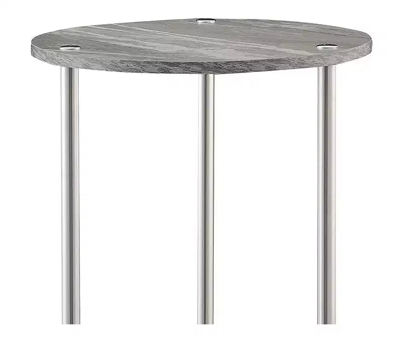 HomeStock Table d'appoint ronde en métal gris de 55,88 cm de hauteur - 1 pièce