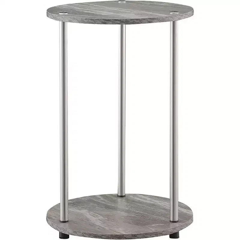 HomeStock Table d'appoint ronde en métal gris de 55,88 cm de hauteur - 1 pièce