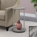 HomeStock Table d'appoint ronde en métal gris de 55,88 cm de hauteur - 1 pièce