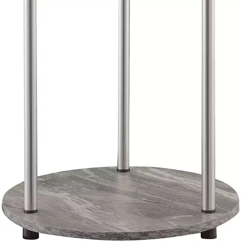 HomeStock Table d'appoint ronde en métal gris de 55,88 cm de hauteur - 1 pièce