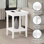 HomeStock Table d'appoint rectangulaire de 26 po de hauteur en bois de couleur blanche - 1 pièce