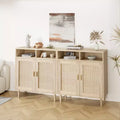 COZONY Rattan Sideboard Buffet Cabinet with 2 Doors  Modern Accent Storage Console Table for Dining Room, Entryway & Coffee Bar, Natural