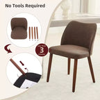 Lot de 2 chaises de salle à manger, chaises de salle à manger rembourrées avec pieds en bois, dossier aile, chaises de cuisine avec coussins épais