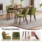 Lot de 2 chaises de salle à manger, chaises de salle à manger rembourrées avec pieds en bois, dossier aile, chaises de cuisine avec coussins épais