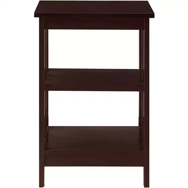 Table d'appoint Belmont de HomeStock avec surface spacieuse et étagères multiples, table d'appoint fonctionnelle pour le rangement de livres, de décorations et d'articles d'usage quotidien