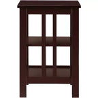 Table d'appoint Belmont de HomeStock avec surface spacieuse et étagères multiples, table d'appoint fonctionnelle pour le rangement de livres, de décorations et d'articles d'usage quotidien