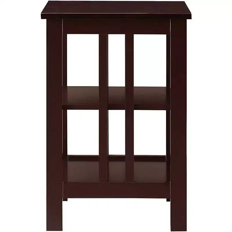 Table d'appoint Belmont de HomeStock avec surface spacieuse et étagères multiples, table d'appoint fonctionnelle pour le rangement de livres, de décorations et d'articles d'usage quotidien