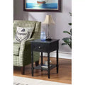 HomeStock Belmont End Table with Hidden Charging Station, 2 Outlets, 2 USB Ports, Drawer Storage and Shelf, Stylish Accent Table for Home