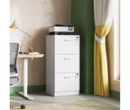 Meuble de classement vertical GALAXHERO à 3 tiroirs en bois avec serrure - Rangement pour bureau à domicile et support d'imprimante pour formats lettre/A4