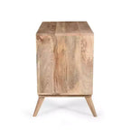 Meuble d'appoint ModernLuxe avec 2 tiroirs, buffet de rangement en bois de manguier à grain naturel