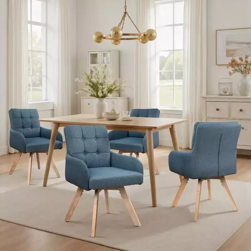 Chaises de salle à manger pivotantes en tissu Art Leon, lot de 2