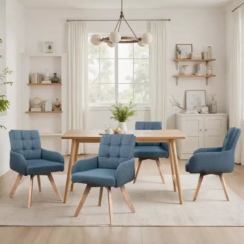 Chaises de salle à manger pivotantes en tissu Art Leon, lot de 2