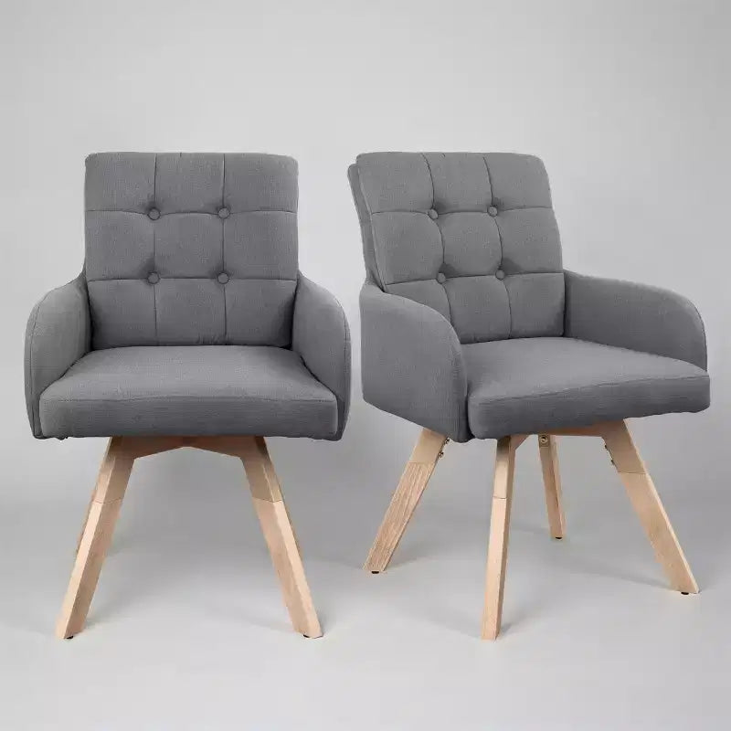 Chaises de salle à manger pivotantes en tissu Art Leon, lot de 2