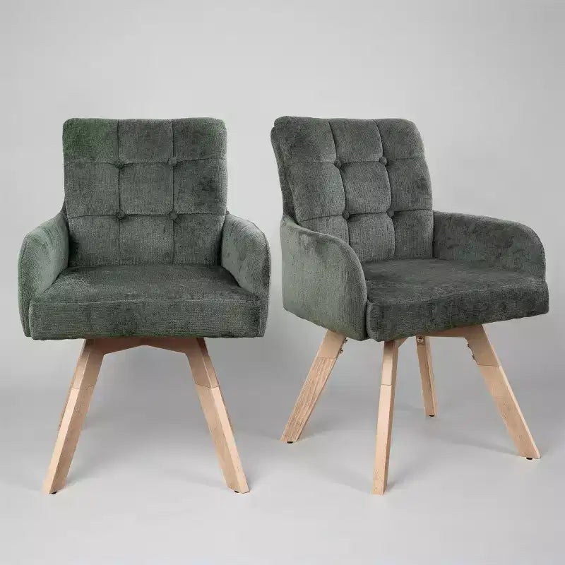 Chaises de salle à manger pivotantes en tissu Art Leon, lot de 2