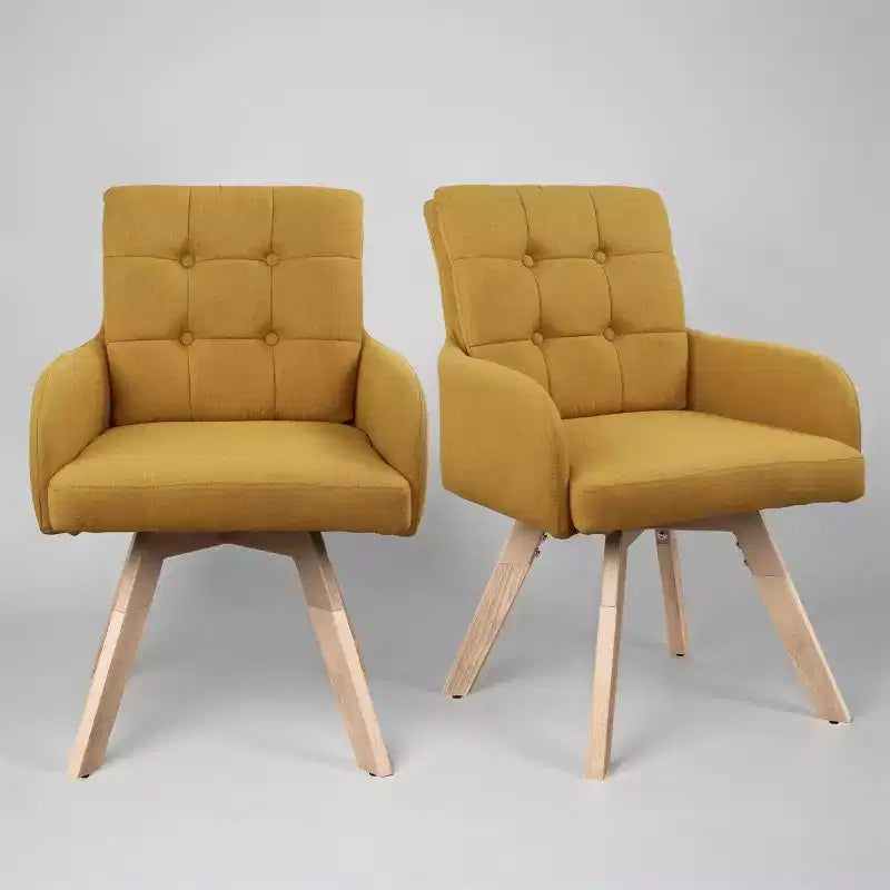 Chaises de salle à manger pivotantes en tissu Art Leon, lot de 2