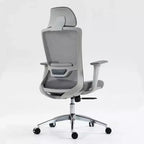 Chaise de bureau Okak à dossier haut, chaise de bureau avec appui-tête et roulettes, chaise de bureau en maille pour le bureau, le bureau ou la salle de lecture