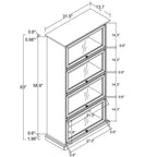 Étagère Okak, Étagère de rangement à 4 niveaux, Bibliothèque haute pour livres et CD, Organiseur de rangement pour salon, couloir, bureau