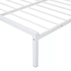 Lit double Bellemave pour enfants, lit double en métal avec tiroir pour garçons, filles, cadre de lit double avec tête de lit en forme de maison, lit cabane double, blanc