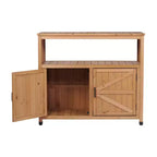 Meuble de rangement Okak avec établi de jardinage, meuble de cuisine avec 2 portes et 2 étagères, meuble bas pour salon, salle à manger, cuisine