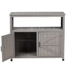 Meuble de rangement Okak avec établi de jardinage, meuble de cuisine avec 2 portes et 2 étagères, meuble bas pour salon, salle à manger, cuisine