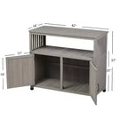 Meuble de rangement Okak avec établi de jardinage, meuble de cuisine avec 2 portes et 2 étagères, meuble bas pour salon, salle à manger, cuisine