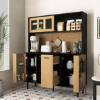Buffet en bois Okak avec 4 portes et 2 tiroirs, meuble de rangement pour salon, salle à manger, cuisine