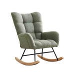 Fauteuil à bascule Teddy, Fauteuil planeur avec dossier haut, Fauteuil d'appoint moderne et confortable pour chambre à coucher, salon