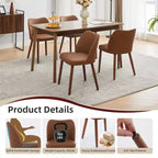 COZONY Lot de 2 chaises de salle à manger en lin, chaises d'appoint rembourrées en tissu avec dossier ailé, coussins épais et pieds en bois pour salle à manger, salon