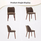 COZONY Lot de 2 chaises de salle à manger en lin, chaises d'appoint rembourrées en tissu avec dossier ailé, coussins épais et pieds en bois pour salle à manger, salon