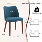 COZONY Lot de 2 chaises de salle à manger en lin, chaises d'appoint rembourrées en tissu avec dossier ailé, coussins épais et pieds en bois pour salle à manger, salon