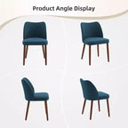 COZONY Lot de 2 chaises de salle à manger en lin, chaises d'appoint rembourrées en tissu avec dossier ailé, coussins épais et pieds en bois pour salle à manger, salon