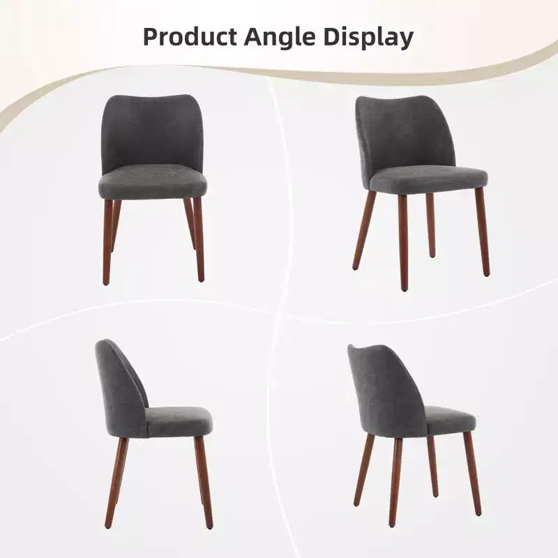 COZONY Lot de 2 chaises de salle à manger en lin, chaises d'appoint rembourrées en tissu avec dossier ailé, coussins épais et pieds en bois pour salle à manger, salon