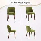 COZONY Lot de 2 chaises de salle à manger en lin, chaises d'appoint rembourrées en tissu avec dossier ailé, coussins épais et pieds en bois pour salle à manger, salon