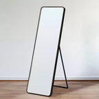 Okak 64*17in Miroir sur pied moderne à bords arrondis, Miroir psyché multifonction avec trou de suspension, Miroir mural pour dressing, salon