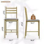 Lot de 2/4 tabourets de bar à hauteur de comptoir avec dossier, coussin épais et rembourrés pour îlot de cuisine, bar de comptoir