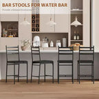 Lot de 2/4 tabourets de bar à hauteur de comptoir avec dossier, coussin épais et rembourrés pour îlot de cuisine, bar de comptoir