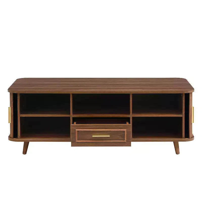 Table basse Christopher Knight Home Nova multi-rangements avec portes coulissantes et tiroir