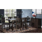 Jofran, tabouret de bar à dossier à lattes rembourré avec garniture cloutée (lot de 2)