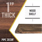 Étagère en bois marron de 91 cm RESTORE (bois uniquement) par Pipe Decor