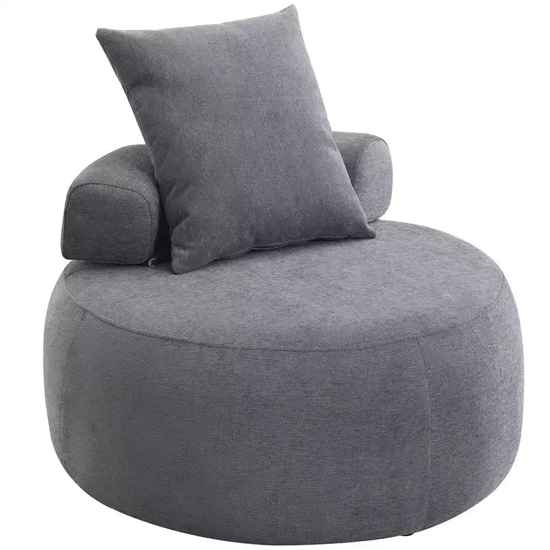 Fauteuil rond moderne 32, canapé-lit rembourré simple, fauteuil poire en chenille avec oreillers pour salon, chambre, appartement, lecture
