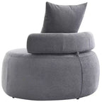 Fauteuil rond moderne 32, canapé-lit rembourré simple, fauteuil poire en chenille avec oreillers pour salon, chambre, appartement, lecture